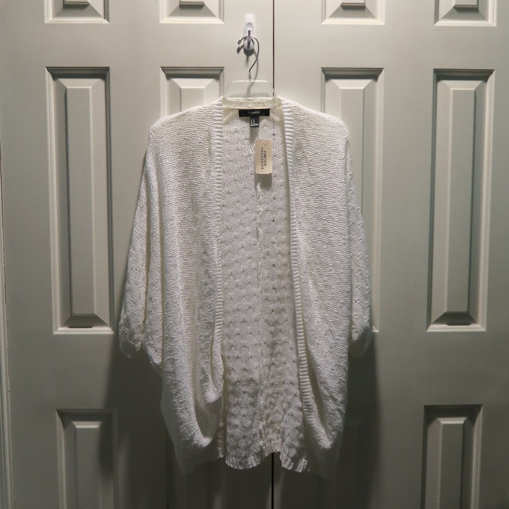 Forever 21 white oversized knit cardigan